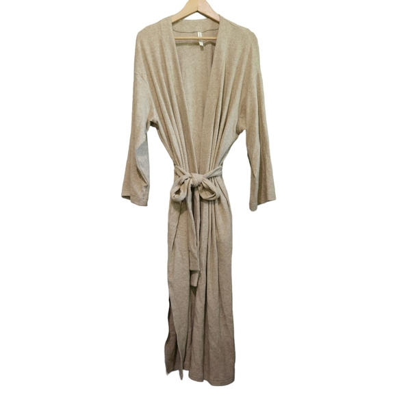 Nap Loungwear Knit Robe on Tan Oatmeal - Picture 1 of 7
